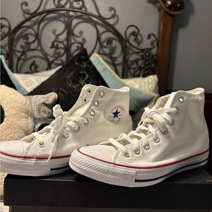 Converse White and Brown High-Tops